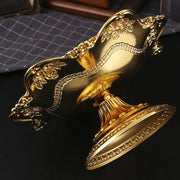 રેસ્ટોરન્ટ બેડસાઇડ ટેબલ હોમ ઓફિસ માટે ફ્રૂટ પ્લેટ ફૂડ ટ્રે મલ્ટીયુઝ પાર્ટી ડેઝર્ટ કેક પ્લેટ ડેસ્કટોપ સર્વિંગ ટ્રે (ગોલ્ડ)