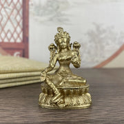 Tibetan Patron Saint Figurines Home Decoration Crafts Antique Four-armed Avalokitesvara Bidhisattva Statue Desk Ornaments