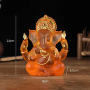 Resin Lucky Fortune Elephant God Statue Ganesha Figurine Indian Shiva God Sculpture Religious Ornaments Home Office Decortion