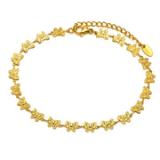 Exquisite Fashion Stainless Steel Heart Anklets 18k Gold Plated Butterfly Anklets Girl Birthday Gift Vintage Jewellery
