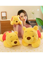 Cute Cartoon New Disney Anime Kawaii Winnie The Pooh Lying Down  Bear Doll Toy Bedside Sleep Pillow Toys For Girl Gifts