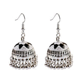 Ethnic Retro Geometric Turkish Jhumka Earrings For Women Indian Jewelry Flower Gold Color Bell Tassel Dangling Earrings