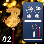 ચંદ્ર ઉત્સવ રેબિટ લાઇટ મધ્ય પાનખર ઉત્સવ ફાનસ બનાવવાનું DIY મટીરીયલ રેટ્રો પોર્ટેબલ પેલેસ ફાનસ ફૂલ કાગળ ફાનસ