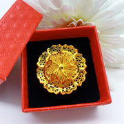 XUHUANG Dubai Gold Color Rings For Women Wedding Africa Bride Indian Fashion Hawaiian Jewelry Party Gifts New Style