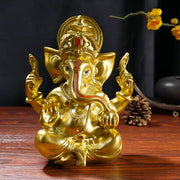Resin Lucky Fortune Elephant God Statue Ganesha Figurine Indian Shiva God Sculpture Religious Ornaments Home Office Decortion