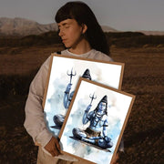 Modern Hindu God Lord Shiva Buddha Portrait Anime Poster Wall for Living Room Bar Wall Sticker Study Home Living Room Decoration