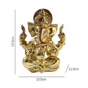 Resin Lucky Fortune Elephant God Statue Ganesha Figurine Indian Shiva God Sculpture Religious Ornaments Home Office Decortion