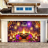 1pc 2D Diwali Celebration Banner, Vibrant Fireworks, No Power Required——sym