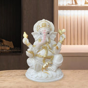 Ganesh Figurines Indian Buddha Sculpture Artwork Table Centerpiece Decor Hindu Elephant God Resin Statue for Car Office Garden
