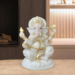 Ganesh Figurines Indian Buddha Sculpture Artwork Table Centerpiece Decor Hindu Elephant God Resin Statue for Car Office Garden