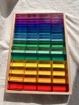 બાળકો માટે ખુલ્લા રમત માટે નવી ડિઝાઇન મોન્ટેસરી રમકડાં સી થ્રુ રેઈન્બો લ્યુસાઈટ સ્ટેકીંગ બ્લોક્સ એક્રેલિક હાઇટ્રાન્સપરન્ટ