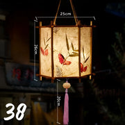 ચંદ્ર ઉત્સવ રેબિટ લાઇટ મધ્ય પાનખર ઉત્સવ ફાનસ બનાવવાનું DIY મટીરીયલ રેટ્રો પોર્ટેબલ પેલેસ ફાનસ ફૂલ કાગળ ફાનસ