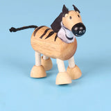 Wooden Action Toy Figures Simulation Animal Movable Joint Model Doll Elephant Monkey Giraffe Lion Educational Toys For Children