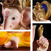Resin Lucky Fortune Elephant God Statue Ganesha Figurine Indian Shiva God Sculpture Religious Ornaments Home Office Decortion