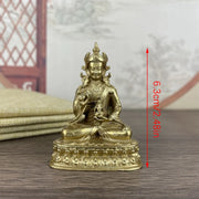 Tibetan Patron Saint Figurines Home Decoration Crafts Antique Four-armed Avalokitesvara Bidhisattva Statue Desk Ornaments
