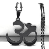 Buddhist OM Mala Yoga Chakra Stainless Steel Chain Necklace for Women Gold Color Buddha Necklace Jewelry Gift collares N1102S02