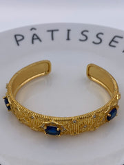 Women's And Girls Brass Nickel 22k Gold Plated Jadau Indian Pakistani Stylish Fancy Bangle Cuff Bracelet