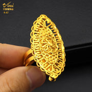 XUHUANG Dubai Gold Color Rings For Women Wedding Africa Bride Indian Fashion Hawaiian Jewelry Party Gifts New Style