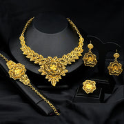 ANIID Fashion African Gold Plated Jewelry Sets For Women Gifts Ethiopian Indian Dubai Bridal Necklace And Earrings Set Wedding