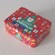 Rectangle Christmas Tinplate Box Empty Cookie Candy Box Santa Claus Gift Boxes Jewelry Storage Can Holiday Wedding Party Decor