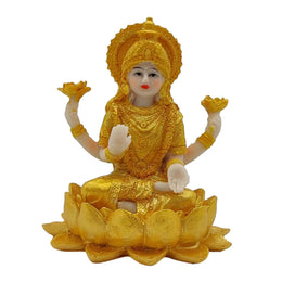 Thailand Hindu Goddess on Lotus Statue Lifelike 4inch Tall Decorative Handmade Craft Carving Figurine for Indoor Elegant