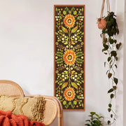 ભારતીય ઉનાળાના ફ્લોરલ ટેપેસ્ટ્રી વોલ હેંગિંગ સાયકેડેલિક સૂર્યમુખી છોડના પાંદડા બોહેમિયા હોમ ડેકોર પોસ્ટર આર્ટ હોમ ડેકોર ગિફ્ટ