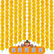 10-100PCS Marigold Garland for Diwali Wedding Decoration Artificial Marigold Flowers for Fiesta Day of The Dead Mexican Party