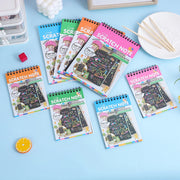 4 Colors Available 10-Page Scratching Painting Book Children Early Education Art Kit Toys Complimentary Painted Bamboo Skewers