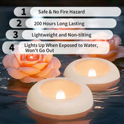 12/24 Pack Waterproof Flameless Floating Tealights Candle Electric Flickering LED Candles For Wedding Party Pool&SPA Home Decor