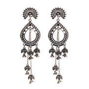 Retro Bollywood Oxidized Women Jhumka Indian Earrings Femmes 2020 Ethnic Gold Silver Color Afghan Bell Long Tassel Drop Earrings