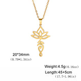 Skyrim Lotus Flower Yoga Om Unalome Pendant Necklace Stainless Steel Neck Chain for Women Buddhism Mandala Amulet Jewelry Gift