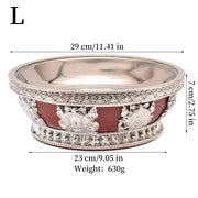 Tibetan Fruit Altars Plate,Multi-size Resin Stainless Steel Circle Saucer,Buddhist Offering Holy Plate,Buddhism Religious Items