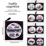 4 પાના બોધ પ્રારંભિક શિક્ષણ પુસ્તકો બાળકો માટે કાળા અને સફેદ કાપડનું પુસ્તક બાળકો માટે મોન્ટેસરી શૈક્ષણિક રમકડાં