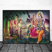 Indian God Radha Krishna Posters and Prints Canvas Painting Indian Artwork Wall Art Pictures for Living Room Home Decoration