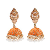 Ethnic Retro Geometric Turkish Jhumka Earrings For Women Indian Jewelry Flower Gold Color Bell Tassel Dangling Earrings