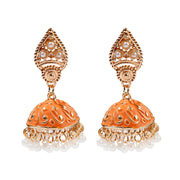 Ethnic Retro Geometric Turkish Jhumka Earrings For Women Indian Jewelry Flower Gold Color Bell Tassel Dangling Earrings