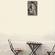 Square Aluminum Plaque, Classic 2D Indian Ganesha Theme, Wall Hanging Sign, Multipurpose Home, Kitchen Decor, Festive Decoration