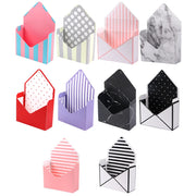 લગ્નની વર્ષગાંઠના ગુલદસ્તા માટે 10 પીસી ગિફ્ટ પેકેજિંગ બોક્સ એન્વેલપ આકારના ફૂલ રેપિંગ બોક્સ ફ્રેશ પેપર કન્ટેનર સ્ટોરેજ