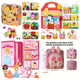 Early Education Enlightenment Busy Board Toys, Story Cloth Book, Colorful Fine Motor Skills Learning Toys, Travel Toys