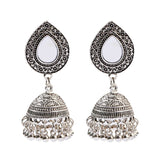 Ethnic Retro Geometric Turkish Jhumka Earrings For Women Indian Jewelry Flower Gold Color Bell Tassel Dangling Earrings