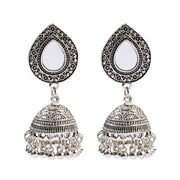 Ethnic Retro Geometric Turkish Jhumka Earrings For Women Indian Jewelry Flower Gold Color Bell Tassel Dangling Earrings