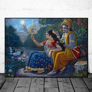 Indian God Radha Krishna Posters and Prints Canvas Painting Indian Artwork Wall Art Pictures for Living Room Home Decoration