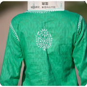 મહિલાઓની ભરતકામવાળી કુર્તી ભારતીય/પાકિસ્તાની ટ્યુનિક ટોપ વસંત ઉનાળામાં પાતળો પરંપરાગત દક્ષિણ એશિયન ડ્રેસ ટોપ લીલો બ્લાઉઝ કોટન