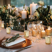 Gold Votive Candle Holder 12Pcs Speckled Glass Tealight for Wedding Parties Hotel Cafe Bar Birthday Home Decoration Party Gift