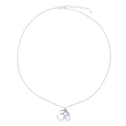 મહિલાઓ માટે વાસ્તવિક 925 સ્ટર્લિંગ સિલ્વર હાઇ પોલિશ ઇન્ડિયા સિમ્બોલ મોઆના ઓહ્મ ઓમ યોગા ચાર્મ નેકલેસ