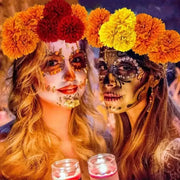 10-100PCS Artificial Marigold and Carnation Flowers for Halloween Day of The Dead Diwali Crafts and Festival Decorations