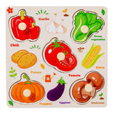 Baby Wooden Puzzles Montessori Toys 1 2 3 Years Toddler Toys Hand Grab Board Alphabet Number Cognition Learning Educational Toys