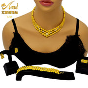 ANIID Dubai Luxury Big Pendant Necklace Sets For Women African 24k Gold Color Indian Arab Wedding Bridal Crystal Jewelry Sets