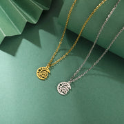 Vintage Goddess Crescent Phase Necklace Yoga OM Symbol Necklace Stainless Steel Love Palm Witch Knot Lotus π Symbol Jewelry