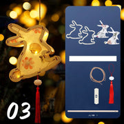 ચંદ્ર ઉત્સવ રેબિટ લાઇટ મધ્ય પાનખર ઉત્સવ ફાનસ બનાવવાનું DIY મટીરીયલ રેટ્રો પોર્ટેબલ પેલેસ ફાનસ ફૂલ કાગળ ફાનસ